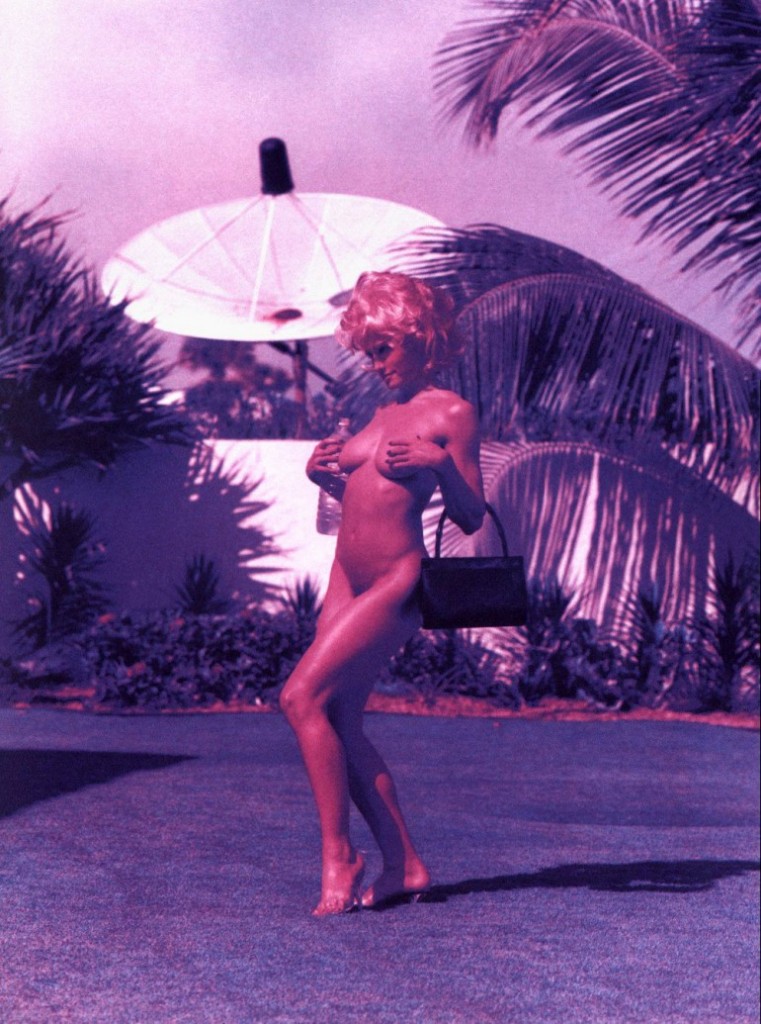 Madonna nue avec un sac à main